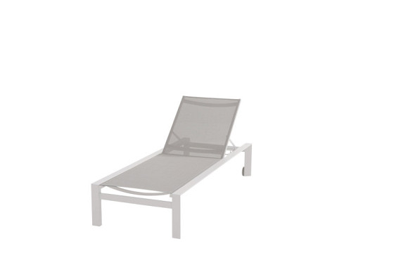 Tropic sunbed with wheels White