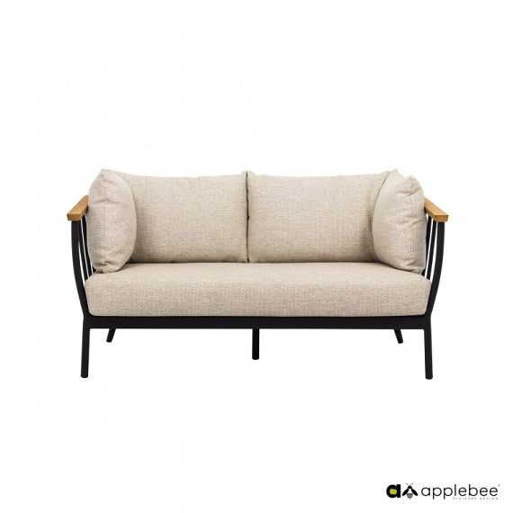 Condor sofa 150, Black alu frame, SVLK teak arm Natural, Bee Wett cushion in Natural Oak OP=OP