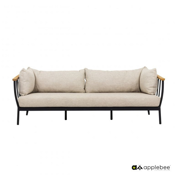 Condor sofa 217, Black alu frame, SVLK teak arm natural, Bee Wett cushion in Natural Oak OP=OP